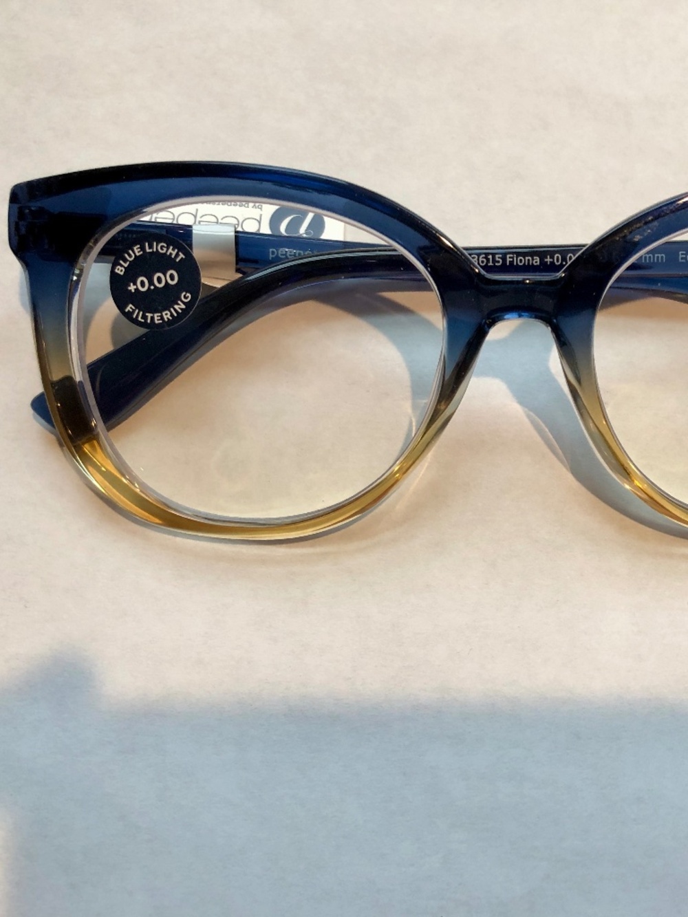 New Fiona Blue Amber Peepers Blue Light Filter Glasses +0.00